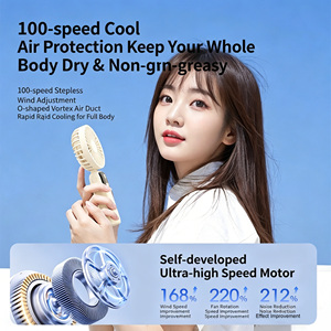 Mini Ventilador de Mano con 100 Niveles de Viento, Plegable y Recargable, Pantalla LED, Ventilador Silencioso para Refrigeración en Exteriores en Verano - Product Image 5