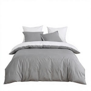 Parure de lit en coton bicolore gris et blanc pour chambre d'hôtes, stock Pologne, 3 pièces, livraison directe UE - Product Image 1