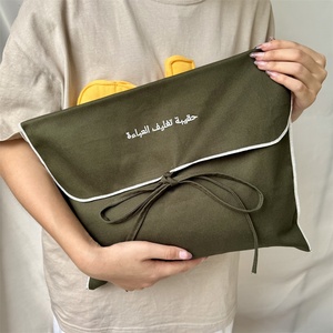 QMS Recyclable Organic Cotton Canvas Jewelry <b>Gift</b> Packaging Pouch for Cosmetic Canvas Dust <b>Envelop</b> Bag With Custom Logo - Product Image 5