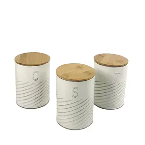 Powder Coating Tea Coffee Sugar Canister Set