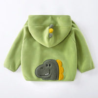 Manteau d'hiver pour enfants, à capuche, fermeture éclair, épais, chaud, doublé de polaire, imprimé de dessins animés d'animaux, parka unisexe pour enfants