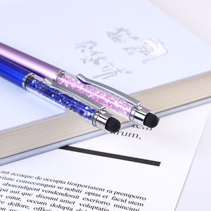 Promosyon ucuz özel Logo çok renkli kristal Metal tükenmez kalem mavi/siyah mürekkep için 140mm boyutu düğün hediye kalem - Product Image 4