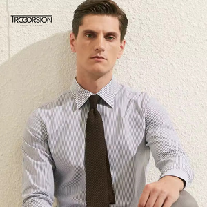 Elegante <span class=keywords><strong>Camisa</strong></span> <span class=keywords><strong>Columbia</strong></span> Vintage <span class=keywords><strong>para</strong></span> <span class=keywords><strong>Hombre</strong></span>, con Botones, Manga Larga, Transpirable, a Rayas Azules, Estilo Casual de Negocios - Product Image 4