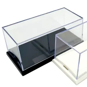 Custom Hot Wheels Acrylic Display Coval Acrylic Display Case 1:64 Base For Diecast Model Car Black Base