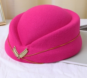 Chapeau d'hôtesse de l'air en gros pour femme, chapeau de cérémonie, béret en feutre de laine personnalisé, tendance et pas cher - Product Image 4