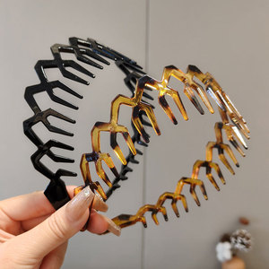 Serre-tête zigzag pour femmes et hommes, accessoires de coiffure, sport, maquillage, lavage du visage, simple, en plastique, antidérapant, avec dents ondulées - Product Image 5
