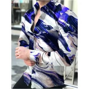 best quality Distressed western mens long sleeve shirts man flower shirt