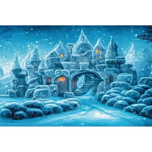ฉากหลังการ์ตูนเกล็ดหิมะสำหรับเทศกาลคริสต์มาสปีใหม่12x10ft ฤดูหนาว - Product Image 1
