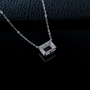 925 Sterling Silver Lab-Grown <b>Ruby</b> <b>Necklace</b> - Product Image 4