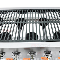 Cuisinière à gaz plate haute puissance à 8 brûleurs / Plaque de cuisson professionnelle à gaz pour barbecue et rôtissage extérieur