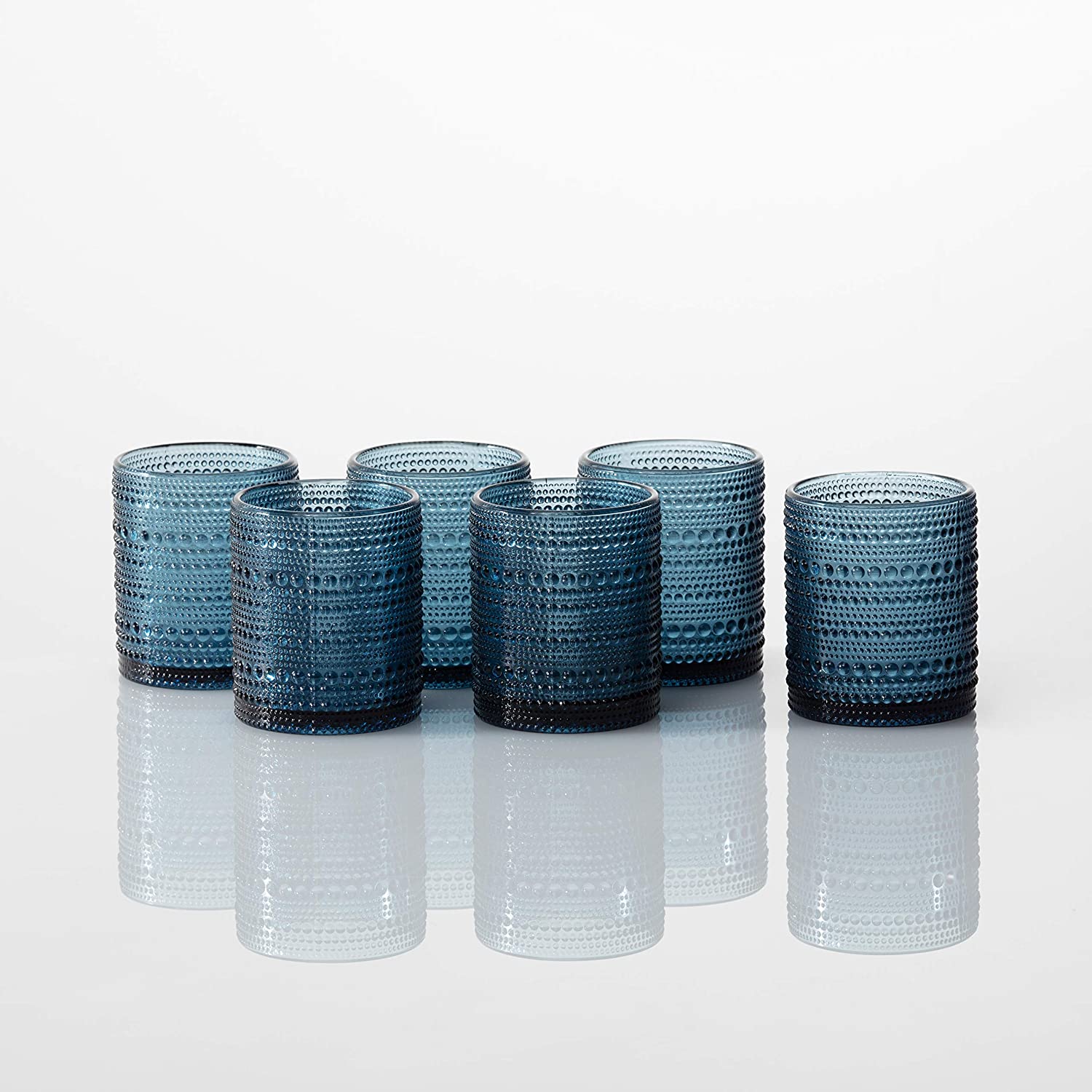 10oz Blue color Collection Double Old Fashioned bubble cocktail glassPopular