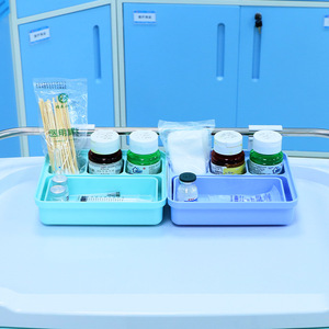 Plateau médical stérile pour pansements, médicaments, perfusion, gestion 6S, plateau en plastique pour comptoir, pour soins infirmiers, chariot d'hôpital - Product Image 1