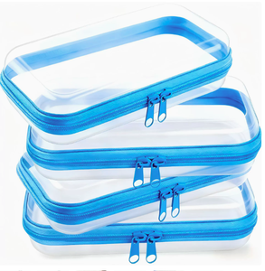 Étui rigide transparent moderne en plastique avec fermeture éclair, étanche, pour crayons, pochette de voyage, organiseur, trousse de maquillage - Product Image 4