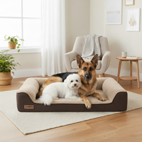 Canapé-lit orthopédique pour animaux de compagnie personnalisé avec mousse à mémoire de forme, anti-griffures et anti-morsures, housse lavable, idéal pour les chiens âgés