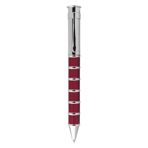 Red and Chromed Pen with Rings 0.5mm Writing Width Novelty Metal Ballpoint Pen <b>Promotional</b> Gift Writing <b>Tool</b> - Product Image 3