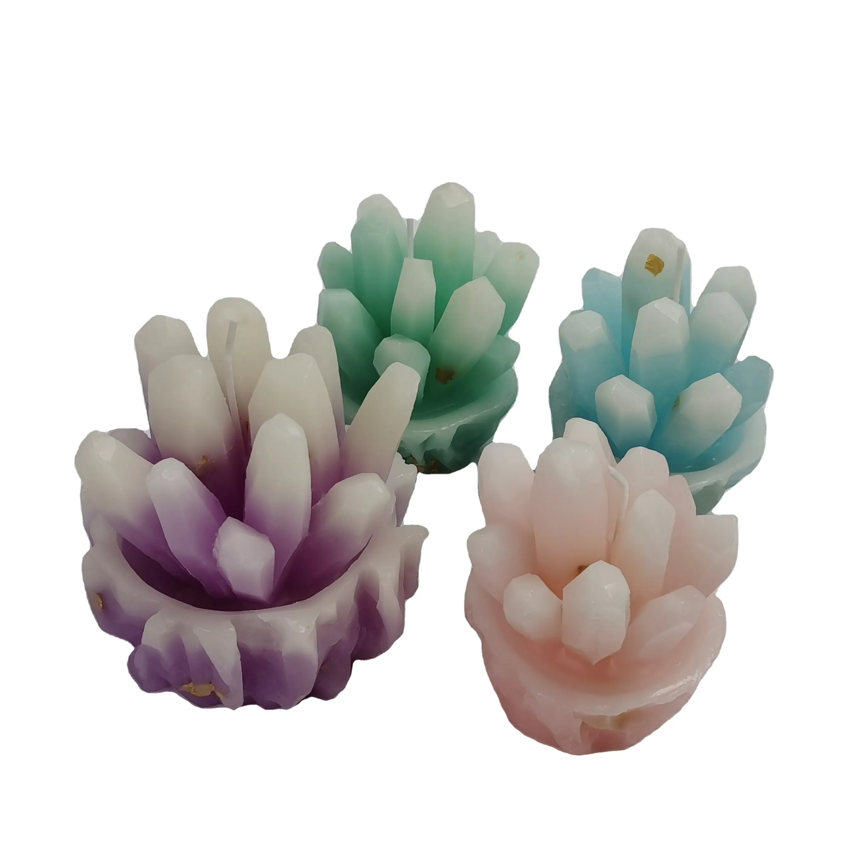 Velas de cera de soja perfumadas con cristal curativo de aromaterapia de San Valentín para juegos de regalo de decoración de vacaciones en el hogar