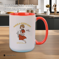 Mug en céramique bicolore, mug à sublimation, vente en gros, mug de 15 oz, mug à sublimation personnalisé, sur mesure pour la revente de souvenirs