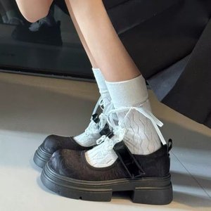 2026 New Spring High Heel Pumps Square Heel Round Toe Buckle Strap Mid-Cut PU Shoes - Product Image 2