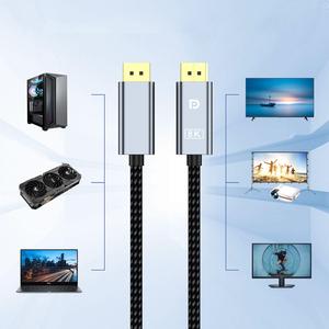 <span class=keywords><strong>Cable</strong></span> DP 1.4 de Alta Velocidad KEBIDUMEI 8K 60Hz, Macho a Macho, Convertidor de <span class=keywords><strong>Cable</strong></span> DisplayPort para Monitor de Juegos, PC, Video y Audio - Product Image 4