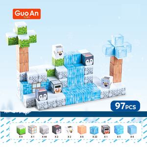 GUOAN TOYS Trending Stem 3D Juego de cubos magnéticos Juguetes magnéticos Niños Rompecabezas Snow World Bloques de construcción magnéticos fuertes para niños - Product Image 3
