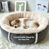 Achat en gros : Lit rond pour chien en fausse fourrure, lit pour chat en peluche, plusieurs tailles, chaud, doux, apaisant, fabricant de lits pour animaux de compagnie, logo personnalisé