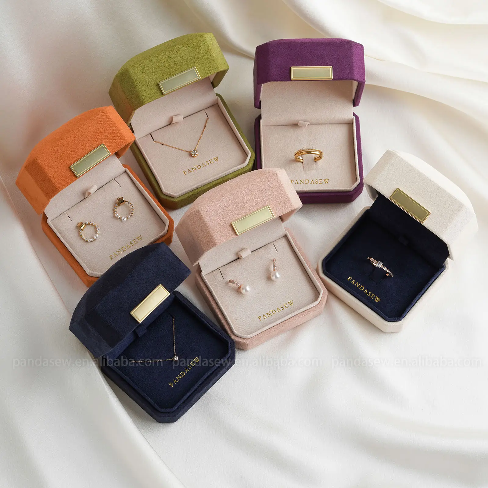 PandaSew nuevo estilo anillo collar pendientes boda regalo de San Valentín embalaje joyero