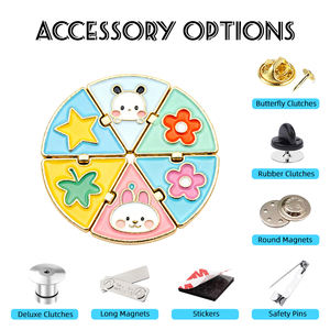 Juegos de insignias personalizadas de metal con personajes esmaltados, broches de solapa, colecciones estilo rompecabezas, souvenirs entrelazados sin presión, MOQ. - Product Image 2