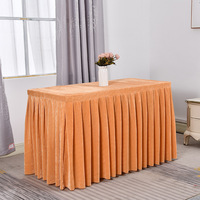 Nappe ajustée verte, jupes de table pour tables rectangulaires, housse de table en velours infroissable pour mariages