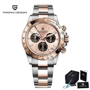 Reloj de Pulsera Pagani Design 1644 para Hombre, Cronógrafo de Cuarzo, Acero Inoxidable con Diamantes, Oro Rosa - Product Image 3