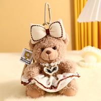 En gros, Mini porte-clés en peluche ours Kawaii, animaux en peluche mignons de dessin animé créatifs, breloques de sac