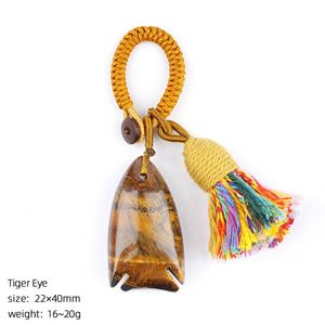 Llavero de cristal natural hecho a mano con forma de pez, colgante bohemio de piedras preciosas tejido a mano, amatista, cuarzo rosa, amuleto para bolso, colgante para coche, regalo - Product Image 2