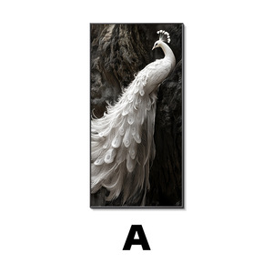 Dipinto di Pavone di Lusso con Cornice, Grande Decorazione Murale, Immagine Animale <span class=keywords><strong>in</strong></span> Cristallo e Porcellana <span class=keywords><strong>per</strong></span> Arredamento Casa - Product Image 6