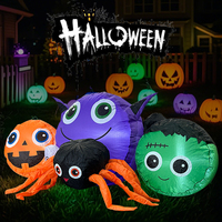 Décorations Gonflables LED Colorées pour Halloween : Petit Démon, Monstre, Citrouille, Crabe – Idéales pour Fêtes et Événements