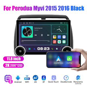 11.8 "kim cương núm kép 2K QLED màn hình 2 DIN Android đài phát thanh xe cho perodua <span class=keywords><strong>myvi</strong></span> 2015 2016 Đen Stereo Android Auto Carplay - Product Image 3