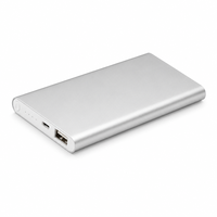 Batterie externe portable ultra-fine en alliage d'aluminium 5000 mAh avec sortie USB simple, chargeur promotionnel pour téléphones mobiles