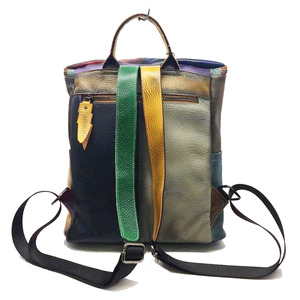 Nuovo <span class=keywords><strong>Zaino</strong></span> <span class=keywords><strong>in</strong></span> Vera <span class=keywords><strong>Pelle</strong></span> Patchwork Retrò, Borsa <span class=keywords><strong>a</strong></span> Secchiello di Grande Capacità, <span class=keywords><strong>Zaino</strong></span> Casual da Donna - Product Image 4