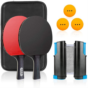 Set <span class=keywords><strong>de</strong></span> <span class=keywords><strong>Tenis</strong></span> <span class=keywords><strong>de</strong></span> <span class=keywords><strong>Mesa</strong></span> Portátil <span class=keywords><strong>de</strong></span> Madera <span class=keywords><strong>de</strong></span> Álamo con 2 Raquetas y 6 Pelotas para Entrenamiento <span class=keywords><strong>de</strong></span> Iniciación - Product Image 1