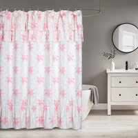 Rideau de douche en polyester uni, best-seller transfrontalier, avec grand nœud, en tissu imperméable, design Brise Fraîche