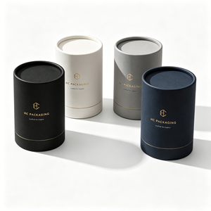 Elegant Custom Paper <b>Round</b> Cylinder Tube <b>Box</b> for Luxury Perfume Cosmetic Gold Foil Logo Matte Finishing Custom Print Wholesale - Product Image 6