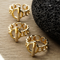 H & F Original 14 k bague en or massif 5 grammes diamant naturel fendu promesse Herren gouvernail damas 14 karat bagues pures bijoux