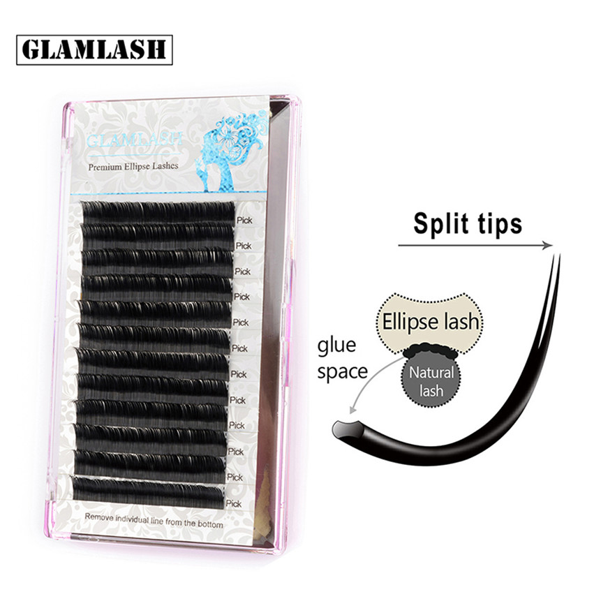 Высшее качество Ellipse 0,15 разделенный конец 0,15 мм наконечник кашемировая форма накладные ресницы плоские ресницы для наращивания