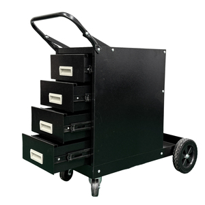 Chariot de soudage MIG <span class=keywords><strong>TIG</strong></span> avec 4 tiroirs, chariot de rangement robuste de grande capacité avec roulettes pivotantes à 360° °   Chaînes de roulement et de sécurité - Product Image 1