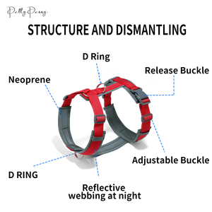 Le logo multicolore peut être personnalisé Le harnais en nylon et néoprène pour animaux de compagnie est durable, confortable et respirant - Product Image 4