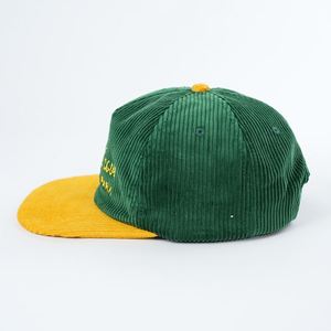 Casquettes Snapback à 5 panneaux non structurées personnalisées pour hommes, en velours côtelé bicolore - Product Image 5