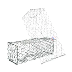 Cesta de malla de alambre hexagonal galvanizada en caliente recubierta de PVC 2x1x1