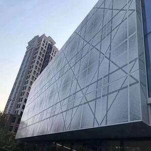 Panneaux de mur-rideau en aluminium perforé découpés au laser modernes avec motif triangulaire pour la décoration extérieure des bâtiments - Product Image 4