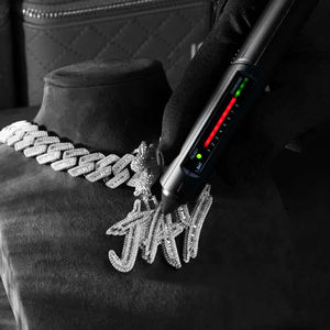 हिप हॉप शैली हार ब्लैक गोल्ड 925 सिल्वर मैन बैगुएट डायमंड जय नाम पत्र कस्टम मोसानेट पेंडेंट - Product Image 4