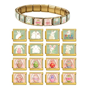 Factory Wholesale Cartoon Easter Bunny Italian Charms Link Fit 9mm Stainless Steel Bracelet DIY Making <b>for</b> Women <b>Men</b> Jewelry - Product Image 1