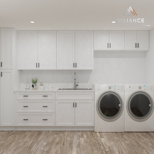 Gabinetes Modernos para Lavandería |   Gabinetes de Cocina Americanos Listos para Armar |   Gabinete de lavandería RTA para lavadora y secadora - Product Image 1