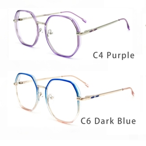 Nouvelle monture de lunettes polygonale rétro artistique à la mode <span class=keywords><strong>pour</strong></span> femmes, verres plats à motif imprimé <span class=keywords><strong>pour</strong></span> personnes <span class=keywords><strong>myopes</strong></span> - Product Image 2
